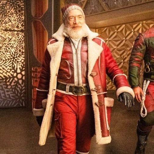 Santa Claus Red One Leather Coat - Image 2