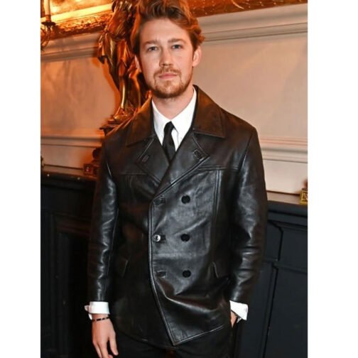 Joe Alwyn GQ Awards Leather Peacoat - Image 5
