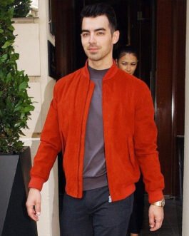 Joe Jonas Suede Orange Jacket