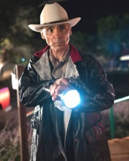 Zahn Mcclarnon Dark Winds Black Leather Coat