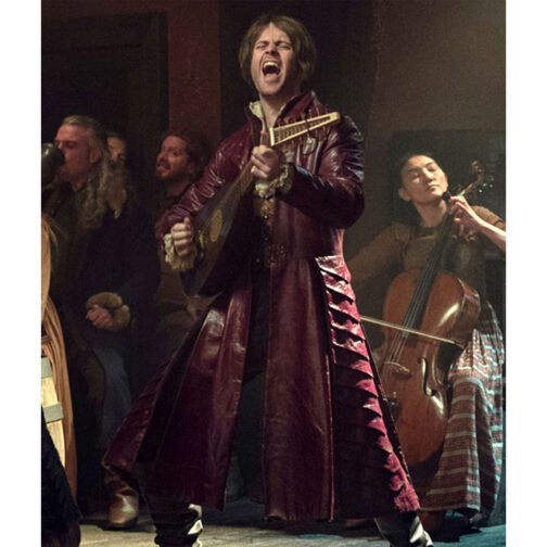The Witcher Joey Batey Maroon Coat - Image 6