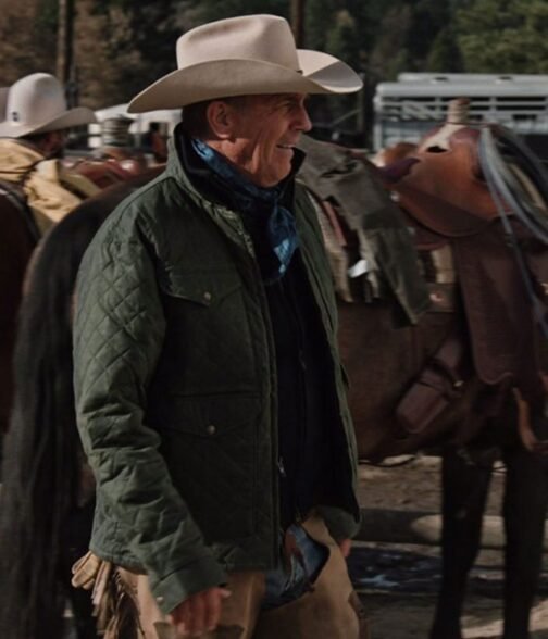 Yellowstone S04 Kevin Costner Green Jacket - Image 2