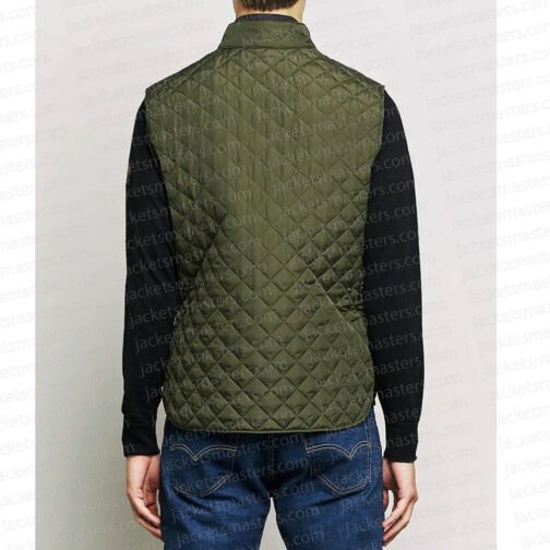 Kevin Costner Yellowstone Green Quilted Vest - Image 4