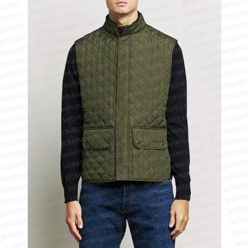 Kevin Costner Yellowstone Green Quilted Vest - Image 3
