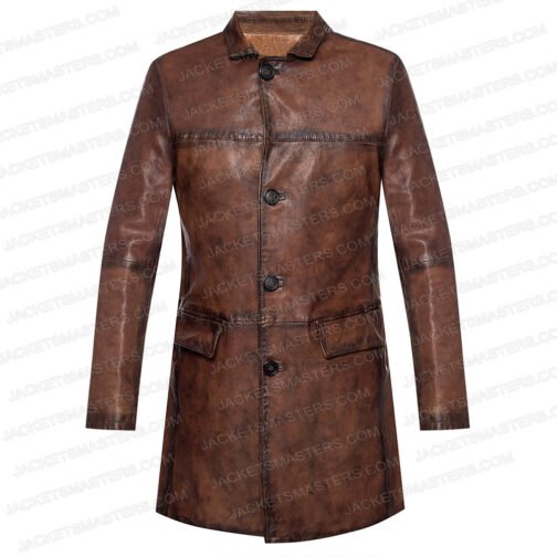 Dwayne Johnson Red Notice Brown Leather Coat - Image 5