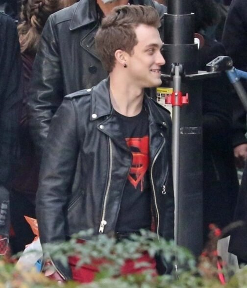 Jordan Elsass Superman and Lois Biker Leather Jacket