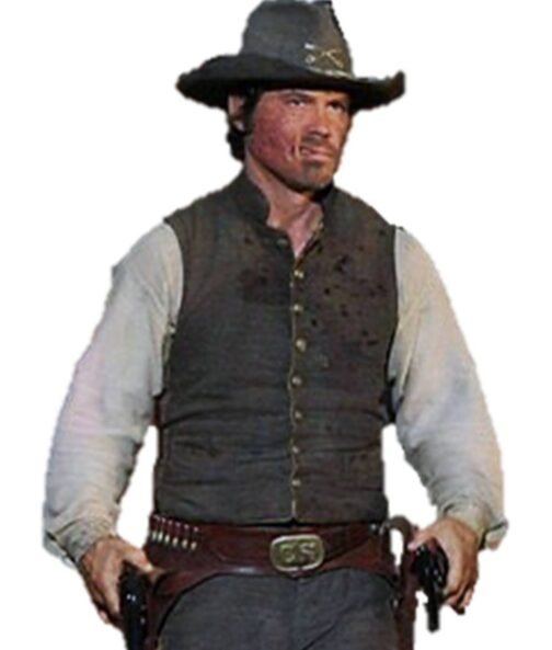 Jonah Hex Josh Brolin Gray Cowboy Vest - Image 2