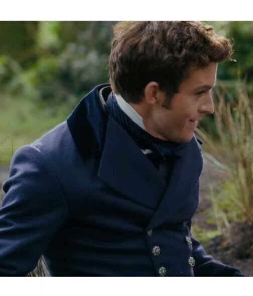 Jonathan Bailey Bridgerton Season 02 Blue Wool Tailcoat - Image 10