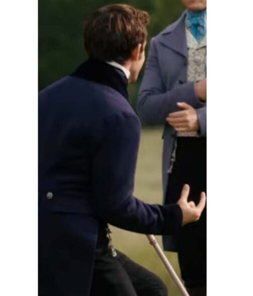Jonathan Bailey Bridgerton Season 02 Blue Wool Tailcoat - Image 9