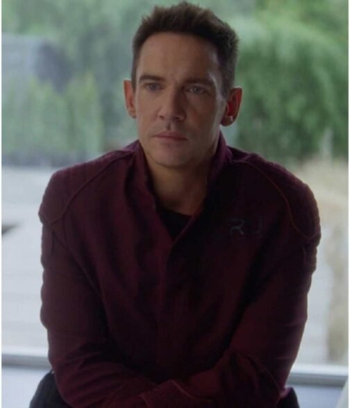 Jonathan Rhys Meyers Wifelike Maroon Coat - Image 4