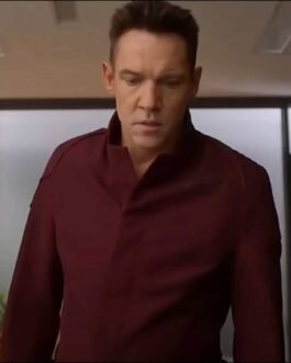 Jonathan Rhys Meyers Wifelike Maroon Coat