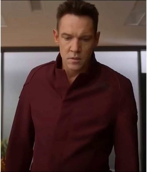 Jonathan Rhys Meyers Wifelike Maroon Coat - Image 2