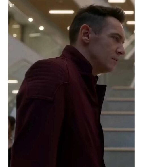 Jonathan Rhys Meyers Wifelike Maroon Coat - Image 5