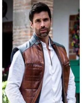 La Mujer Del Diablo José Ron Brown Leather Vest