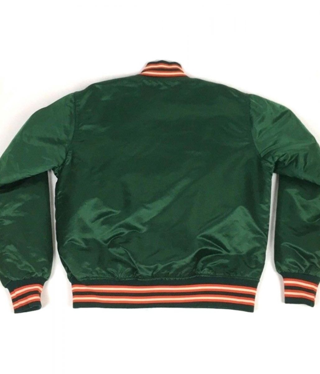 Young Rock Miami Hurricanes Green Jacket - Image 3