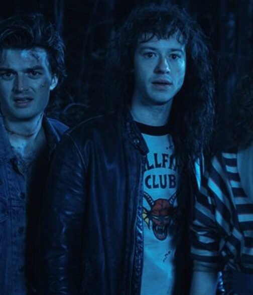 Stranger Things S04 Joseph Quinn Black Leather Jacket - Image 5