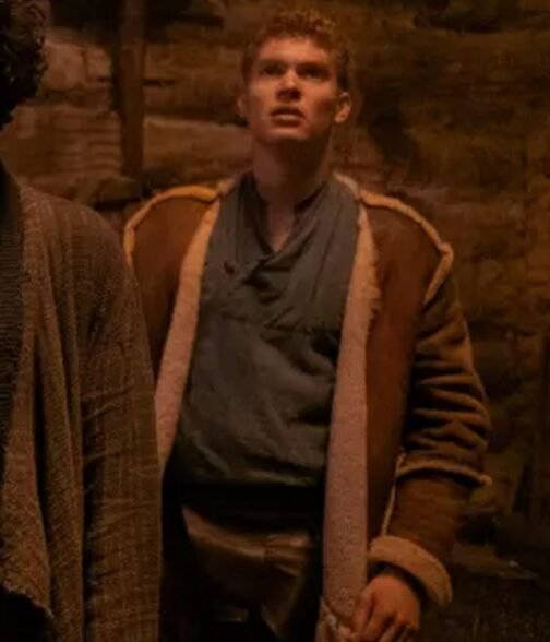 Josha Stradowski The Wheel of Time Brown Leather Coat - Image 6