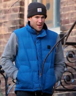 The Hating Game Austin Stowell Puffer Blue Vest