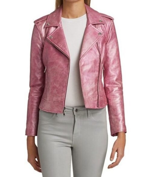 Ashleigh Murray Riverdale S05 Pink Moto Leather Jacket