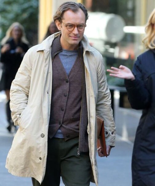 A Rainy Day in New York Jude Law Cotton Coat - Image 12