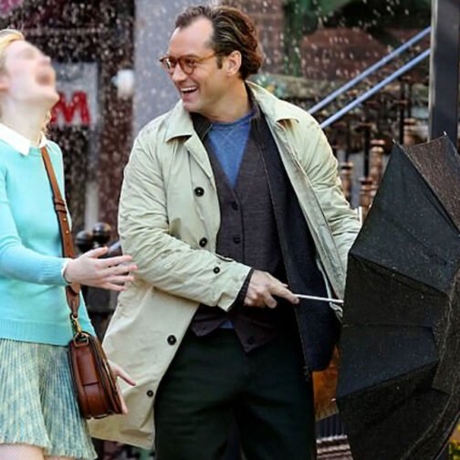 A Rainy Day in New York Jude Law Cotton Coat - Image 11