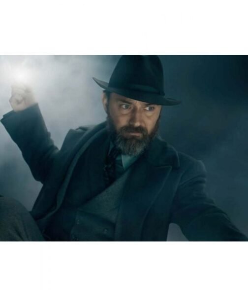Jude Law Fantastic Beasts The Secrets of Dumbledore Grey Wool Coat - Image 9