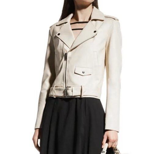 Reboot Judy Greer Off White Leather Jacket - Image 6