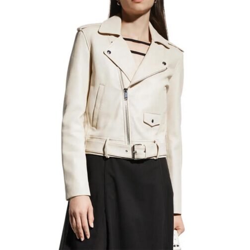Reboot Judy Greer Off White Leather Jacket - Image 4