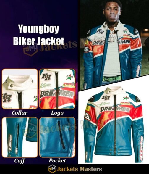 Dreamer Juice Wrld Bandit Ft. NBA Youngboy Biker Jacket - Image 6