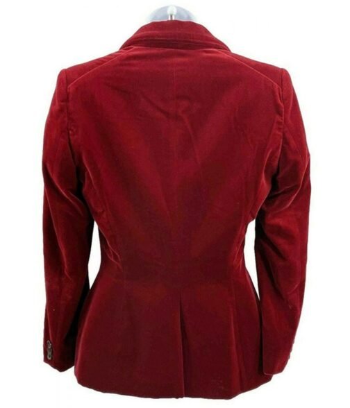 Julia Garner Inventing Anna Velvet Maroon Blazer - Image 3