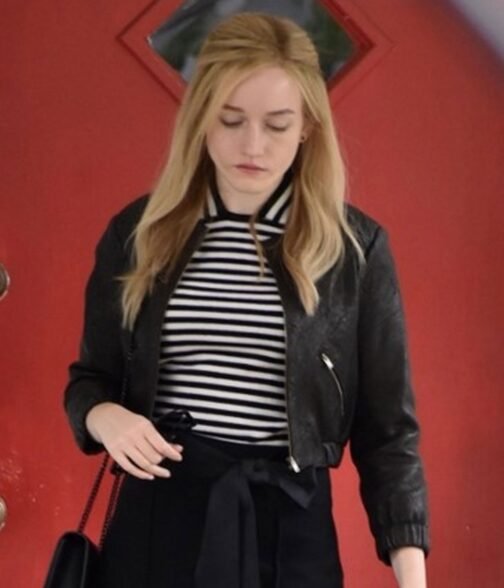Inventing Anna Julia Garner Black Leather Jacket - Image 4