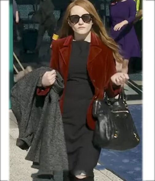Julia Garner Inventing Anna Velvet Maroon Blazer - Image 5