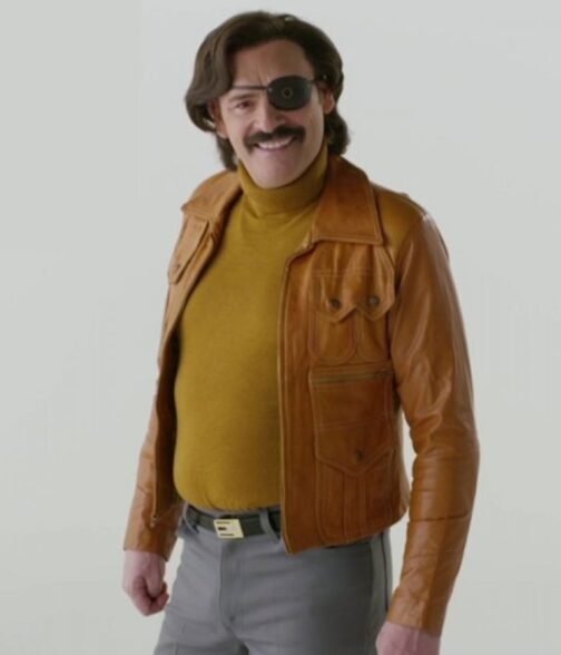 Mindhorn Julian Barratt Brown Leather Jacket - Image 4