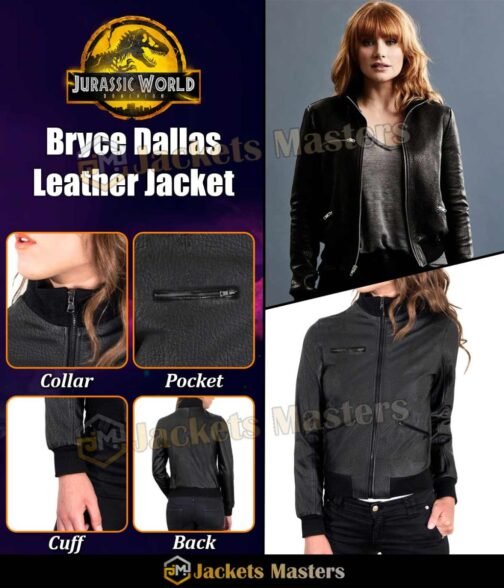 Jurassic World Bryce Dallas Howard Black Leather Jacket - Image 8