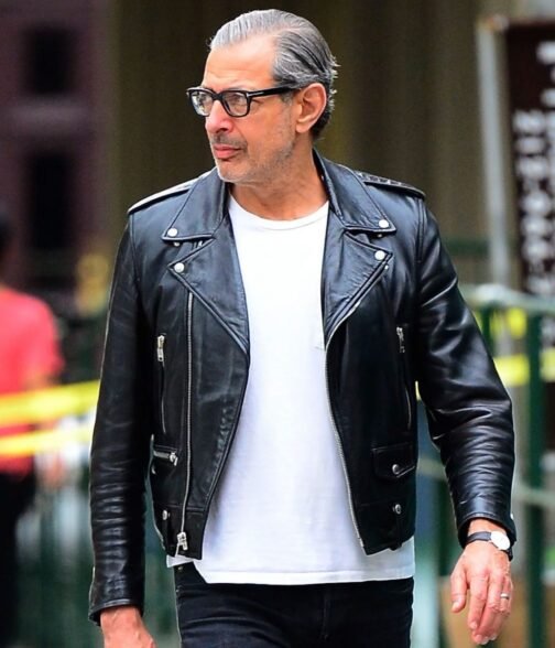 Jeff Goldblum Jurassic World Dominion Motorcycle Leather Jacket - Image 5