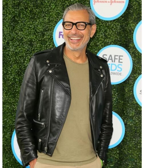 Jeff Goldblum Jurassic World Dominion Motorcycle Leather Jacket - Image 2