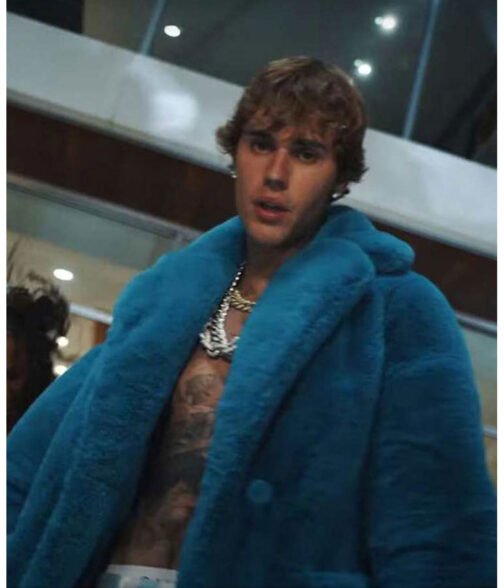 Justin Bieber Blue Fur Coat - Image 8