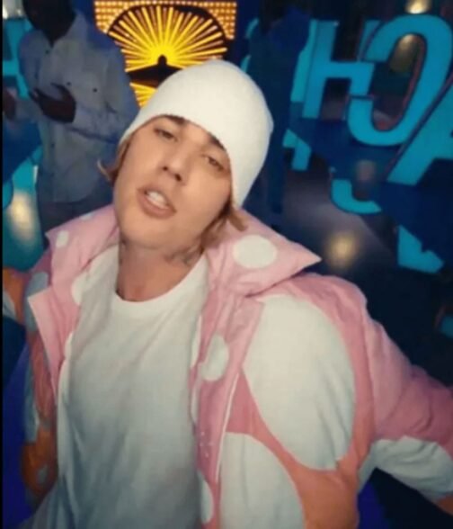 Justin Bieber Peaches Puffer Tri-Color Jacket - Image 5