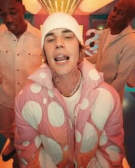 Justin Bieber Peaches Puffer Tri-Color Jacket
