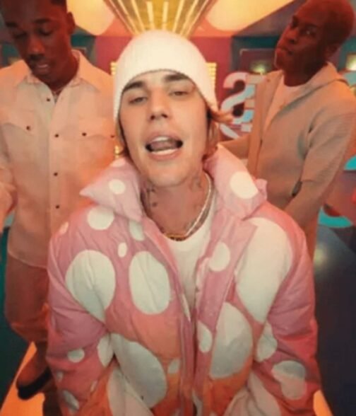 Justin Bieber Peaches Puffer Tri-Color Jacket - Image 2
