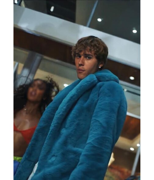 Justin Bieber Blue Fur Coat - Image 9