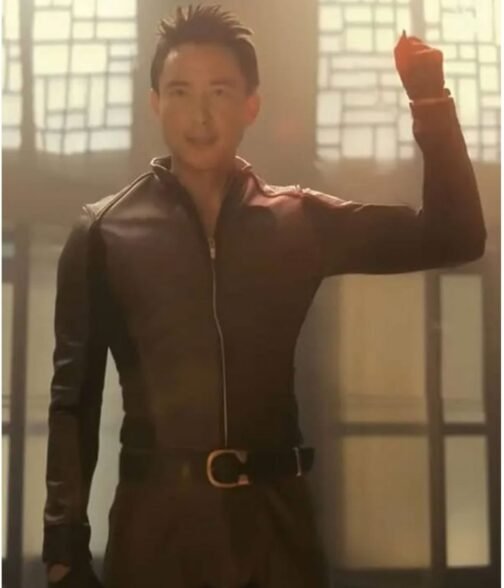 Justin H Min The Umbrella Academy S03 Red and Black Leather Jacket - Image 3