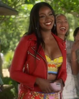 Grown-Ish Justine Skye Red Leather Jacket