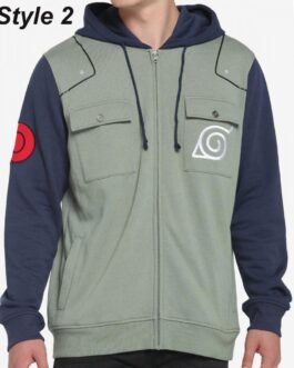 Naruto Shippuden Kakashi Green and Blue Hoodie