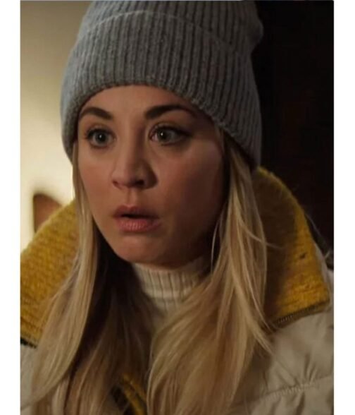 The Flight Attendant S02 Kaley Cuoco White Puffer Coat - Image 6