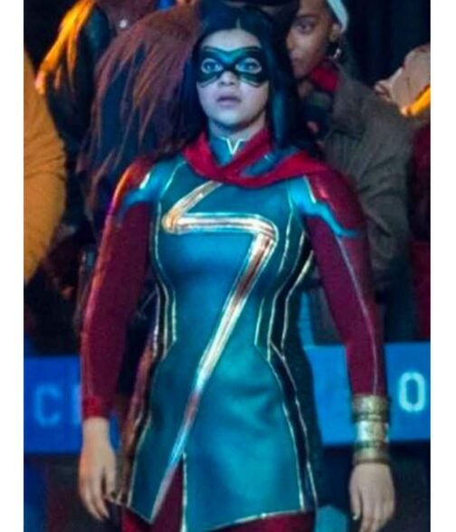 Kamala Khan Ms. Marvel Red and Blue Jacket - Image 7