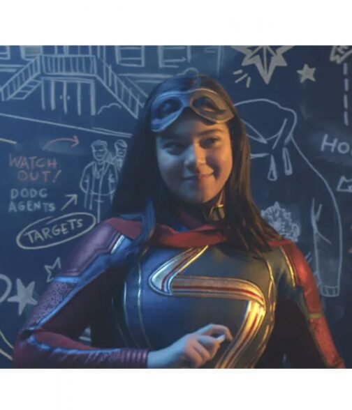 Kamala Khan Ms. Marvel Red and Blue Jacket - Image 15