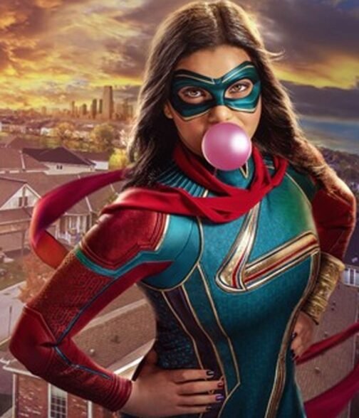 Kamala Khan Ms. Marvel Red and Blue Jacket - Image 16