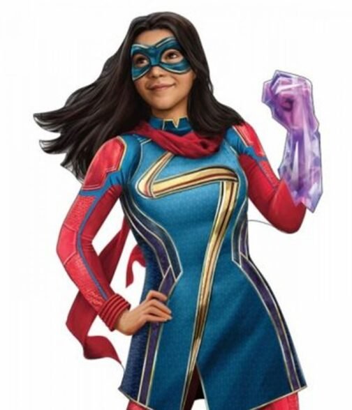 Kamala Khan Ms. Marvel Red and Blue Jacket - Image 6