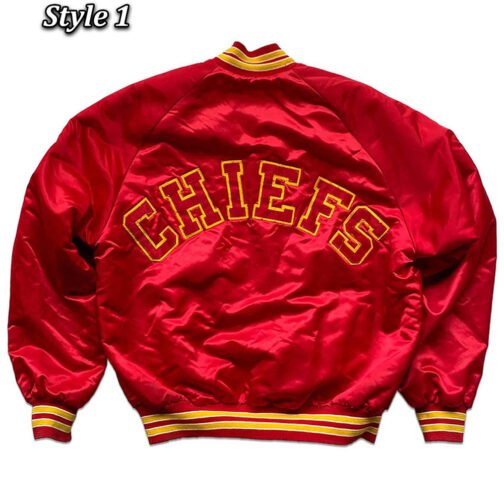 80s Kansas City Chiefs Satin Red Jacket - Image 4